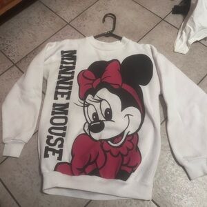 Minnie Mouse White and Pink Sweatshirt